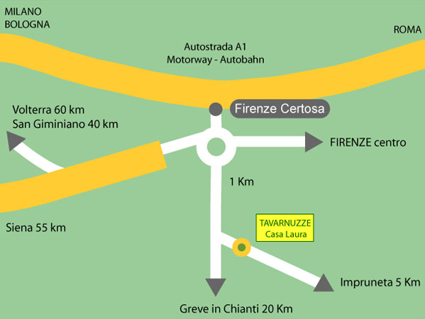 Firenze Certosa - Tavarnuzze Map